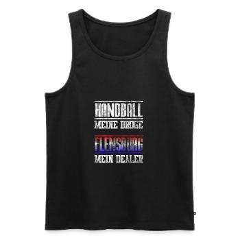 Flensburg Mon concessionnaire - Hand ball My Drug - Débardeur bio Premium Homme - noir - Devant - Michal (187cm)