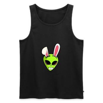 lapin alien Alien cadeau de Pâques Ha - Débardeur bio Premium Homme - noir - Devant - AI Model Male 178 light (178cm)