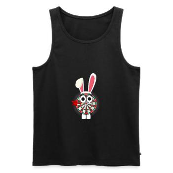 Fléchettes Lapin de Pâques Lapin de Pâques cadeau - Débardeur bio Premium Homme - noir - Devant - AI Model Male 178 light (178cm)