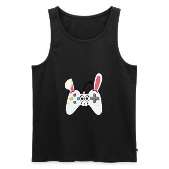 Console de jeu Gamer de Pâques Lapin de Pâques Cadeau - Débardeur bio Premium Homme - noir - Devant - Michal (187cm)