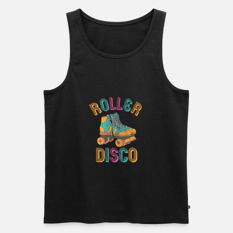 Roller Disco Roller Skate Party 80s Cadeau - Débardeur bio Premium Homme - noir