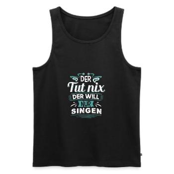 Il ne veut pas chanter, chanteur - Débardeur bio Premium Homme - noir - Devant - Michal (187cm)