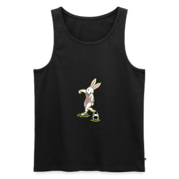 J'aime le football de lapin de Pâques cadeau - Débardeur bio Premium Homme - noir - Devant - AI Model Male 178 light (178cm)