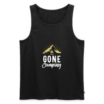 Am camping - camping - gift - Men's Premium Organic Tank Top - black - Front - Michal (187cm)