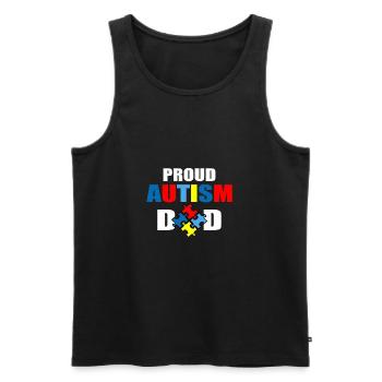 Proud autism dad - Men's Premium Organic Tank Top - black - Front - AI Model Male 178 light (178cm)