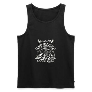 Travel shirt travel shirt travel - Men's Premium Organic Tank Top - black - Front - AI Model Male 178 light (178cm)