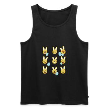 Frohe Ostern Emojis Smileys - Männer Premium Bio Tank Top - Schwarz - Vorne - AI Model Male 178 light (178cm)