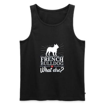 bouledogue français quoi d'autre? bouledogue français - Débardeur bio Premium Homme - noir - Devant - AI Model Male 178 light (178cm)