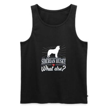 Siberian Husky what else? - Männer Premium Bio Tank Top - Schwarz - Vorne - AI Model Male 178 light (178cm)