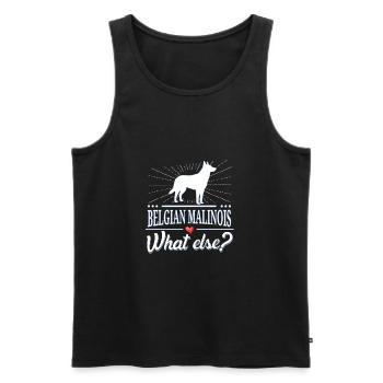 Malinois what else? Belgian Malinois - Men's Premium Organic Tank Top - black - Front - AI Model Male 178 light (178cm)