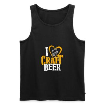 Love Craft Beer - Craft Beer Hops Gift - Men's Premium Organic Tank Top - black - Front - AI Model Male 178 light (178cm)
