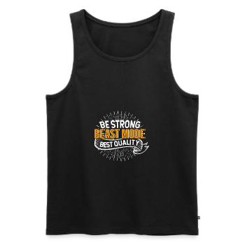 Be Strong Beast Mode Best Quality - Männer Premium Bio Tank Top - Schwarz - Vorne - Michal (187cm)