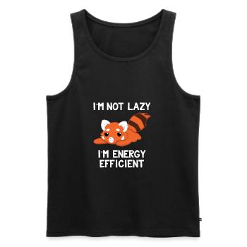Red Panda - Energy Efficient - Environment - Lazy - Men's Premium Organic Tank Top - black - Front - AI Model Male 178 light (178cm)