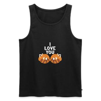 Red Panda - Love - Couple - Partner - Gift - Men's Premium Organic Tank Top - black - Front - Michal (187cm)