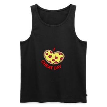 Cheat day Pizza - Männer Premium Bio Tank Top - Schwarz - Vorne - AI Model Male 178 light (178cm)
