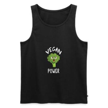 Vegan Power Shirt - Männer Premium Bio Tank Top - Schwarz - Vorne - AI Model Male 178 light (178cm)