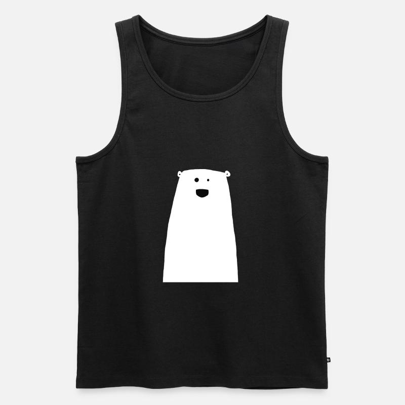 Glücklicher, niedlicher Eisbär - Männer Premium Bio Tank Top - Schwarz
