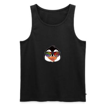 Cooler Pinguin mit Sonnenbrille Sommer Comic - Männer Premium Bio Tank Top - Schwarz - Vorne - AI Model Male 178 light (178cm)