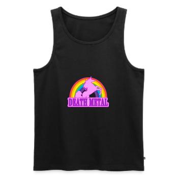 Unicorn Death Metal Rainbow cadeau - Débardeur bio Premium Homme - noir - Devant - AI Model Male 178 light (178cm)