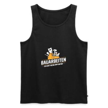 Bauarbeiter · Baustelle · Bagger · Bauarbeiten - Männer Premium Bio Tank Top - Schwarz - Vorne - AI Model Male 178 light (178cm)