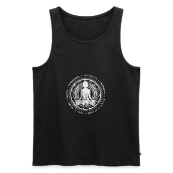 7 Chakras Yoga Cadeau Méditation Spirituel - Débardeur bio Premium Homme - noir - Devant - Michal (187cm)