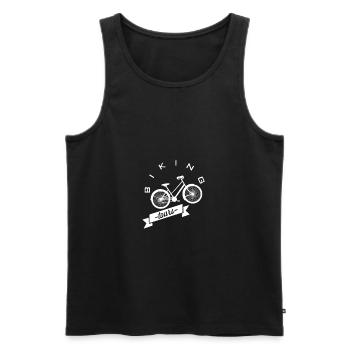 Bike Tours - Bike Tours - Men's Premium Organic Tank Top - black - Front - AI Model Male 178 light (178cm)