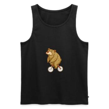 Bear - Biking - Sports - Gift - Men's Premium Organic Tank Top - black - Front - Michal (187cm)