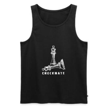 Pièce d'échecs cadeau chemise échecs joueur d'échecs - Débardeur bio Premium Homme - noir - Devant - AI Model Male 178 light (178cm)
