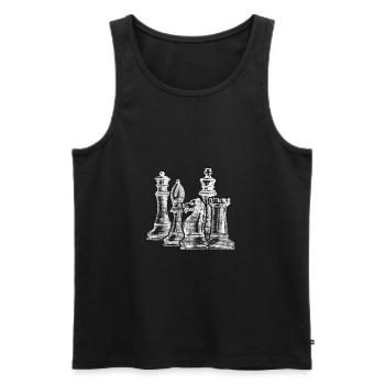 Pièce d'échecs cadeau chemise échecs joueur d'échecs - Débardeur bio Premium Homme - noir - Devant - AI Model Male 178 light (178cm)