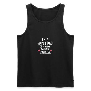 Cadeau drôle de fête des pères pour les filles et les pères - Débardeur bio Premium Homme - noir - Devant - Michal (187cm)
