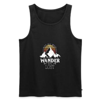 Hiking - mountains holidays nature gift - Men's Premium Organic Tank Top - black - Front - AI Model Male 178 light (178cm)