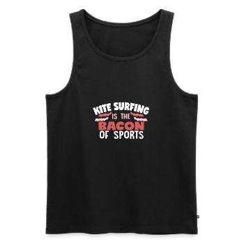 KiteSurfing est le t-shirt Bacon of Sports - Débardeur bio Premium Homme - noir - Devant - Michal (187cm)