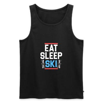 Eat Sleep Ski t-shirt - Men's Premium Organic Tank Top - black - Front - AI Model Male 178 light (178cm)