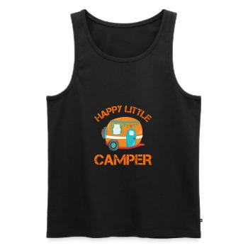 Happy little Camper Camping Lover - Männer Premium Bio Tank Top - Schwarz - Vorne - AI Model Male 178 light (178cm)