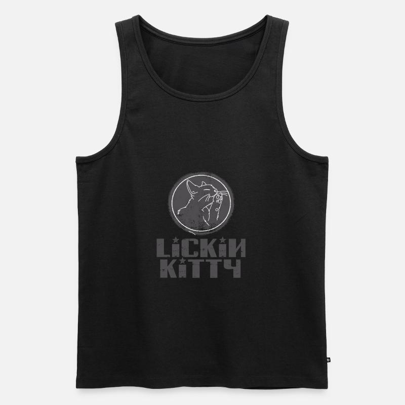 Lickin Kitty - Männer Premium Bio Tank Top - Schwarz