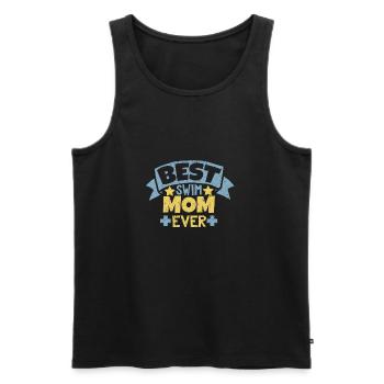 Best Swim Mom Ever T-Shirt - Männer Premium Bio Tank Top - Schwarz - Vorne - Michal (187cm)