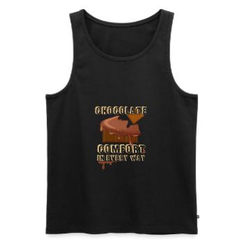 Schokolade - Trost - naschen - lecker - Schoko - Männer Premium Bio Tank Top - Schwarz - Vorne - AI Model Male 178 light (178cm)