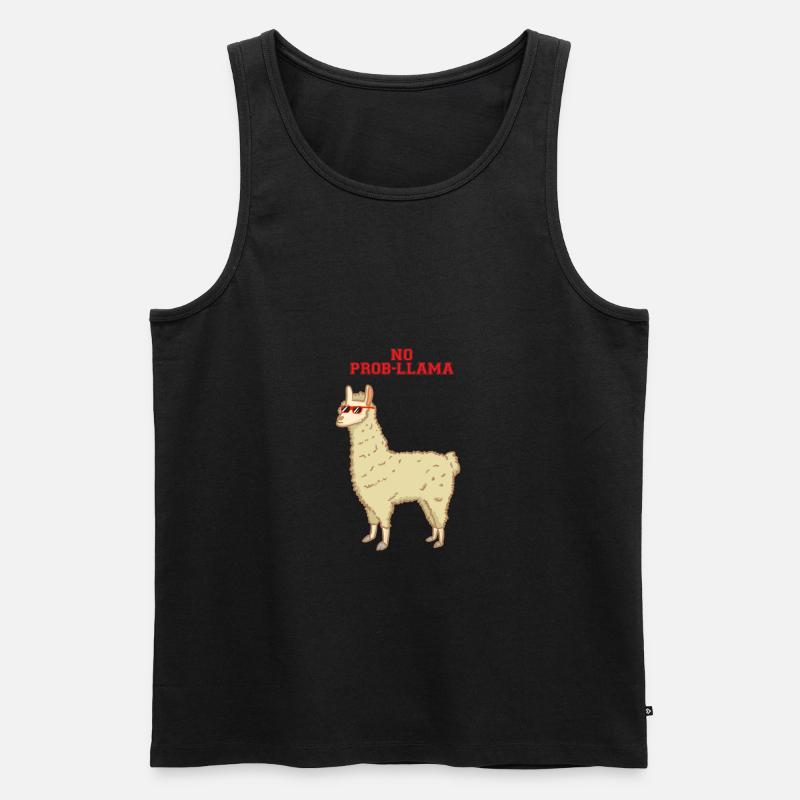 Kein Problem - no prob-llama - Lama - Männer Premium Bio Tank Top - Schwarz