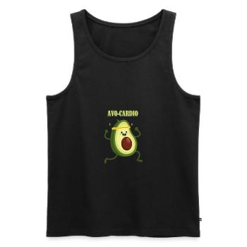 Avocado - Avo-Cardio - Vegan - Healthy Eating - Men's Premium Organic Tank Top - black - Front - Michal (187cm)