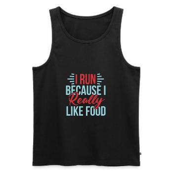 Je cours parce que j'aime vraiment le T-shirt de nourriture - Débardeur bio Premium Homme - noir - Devant - AI Model Male 178 light (178cm)