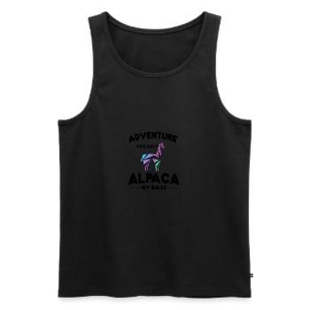 Süßes Alpaka Abenteuer Reise Urlaub shirt Geschenk - Männer Premium Bio Tank Top - Schwarz - Vorne - AI Model Male 178 light (178cm)