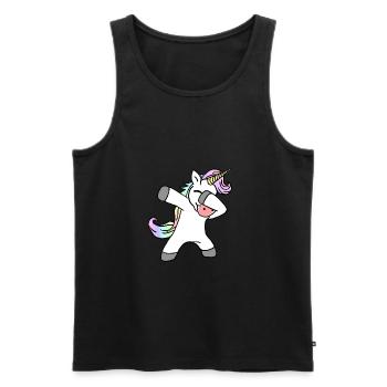 Dab Dance Dabbing Unicorn Tanzendes Einhorn - Männer Premium Bio Tank Top - Schwarz - Vorne - AI Model Male 178 light (178cm)