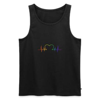 LGBT Gay Gay Lesbiennes Lesbiennes Fun Pride - Débardeur bio Premium Homme - noir - Devant - Michal (187cm)
