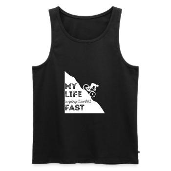 Mountainbiken - Mountainbike - Mountainbiker - Männer Premium Bio Tank Top - Schwarz - Vorne - AI Model Male 178 light (178cm)