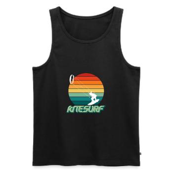 Kitesurfer Kitesurfing Waves Wind Water - Men's Premium Organic Tank Top - black - Front - Michal (187cm)