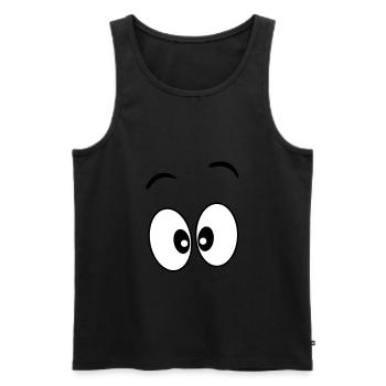 Yeux _ Idée cadeau - Débardeur bio Premium Homme - noir - Devant - Michal (187cm)
