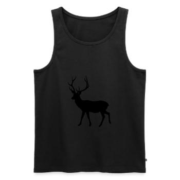 Deer - Men's Premium Organic Tank Top - black - Front - AI Model Male 178 light (178cm)