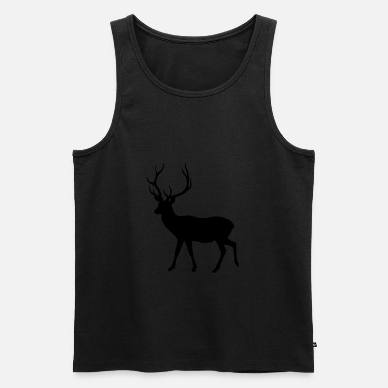 Hirsch - Männer Premium Bio Tank Top - Schwarz