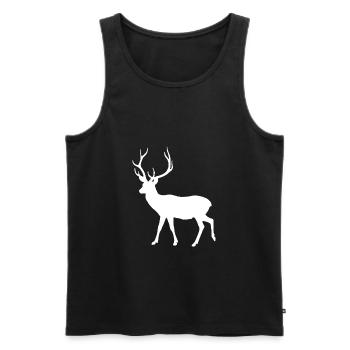 Hirsch - Männer Premium Bio Tank Top - Schwarz - Vorne - Michal (187cm)