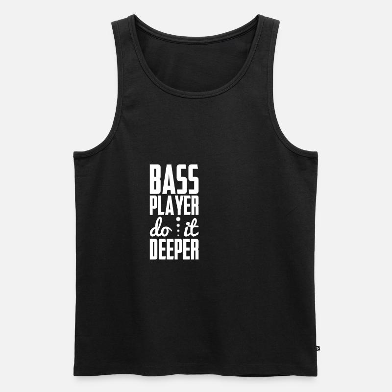 Bass Player do it deeper - Männer Premium Bio Tank Top - Schwarz